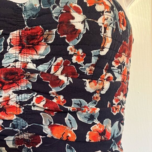 Boho Navy Smocked Jumpsuit by Band of Gypsies Sz Medium Juniors - Picture 3 of 11